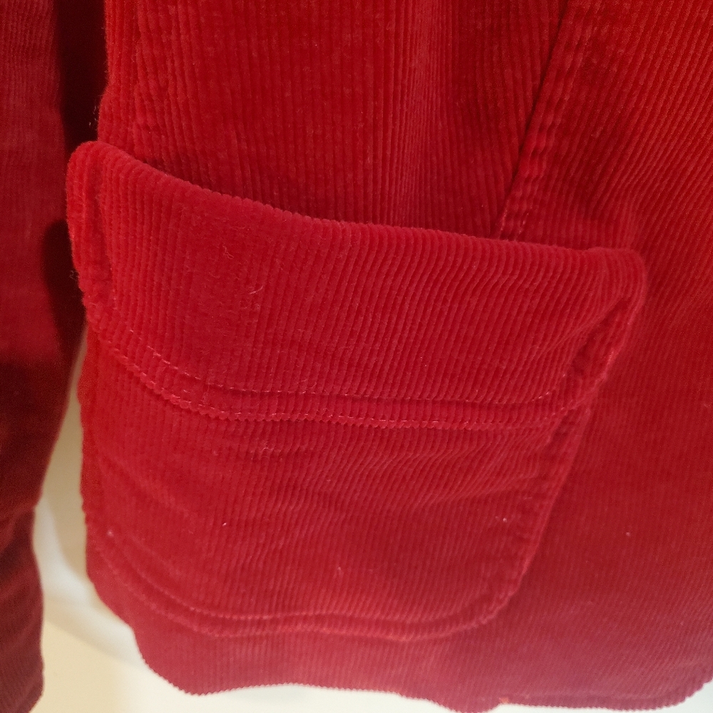 Talbotd Red Curdoroy Jacket Blazer Holiday Christmas Preppy Size 10P - Picture 5 of 8